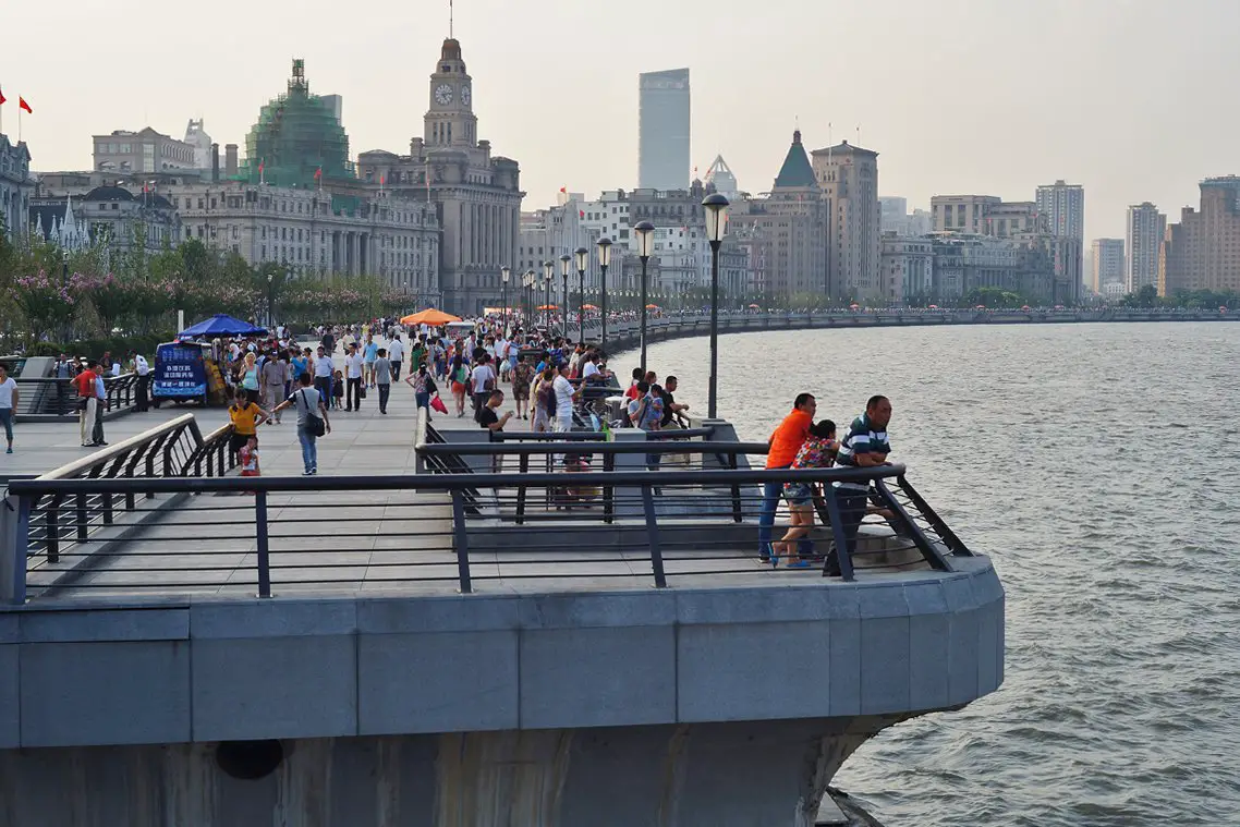 the bund waterfront in shanghai china